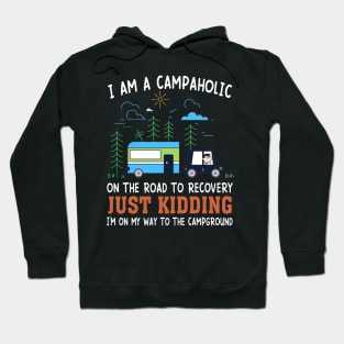 I Am A Campaholic On The Road To Recovery Just Kidding I'm On My Way To The Campground Hoodie